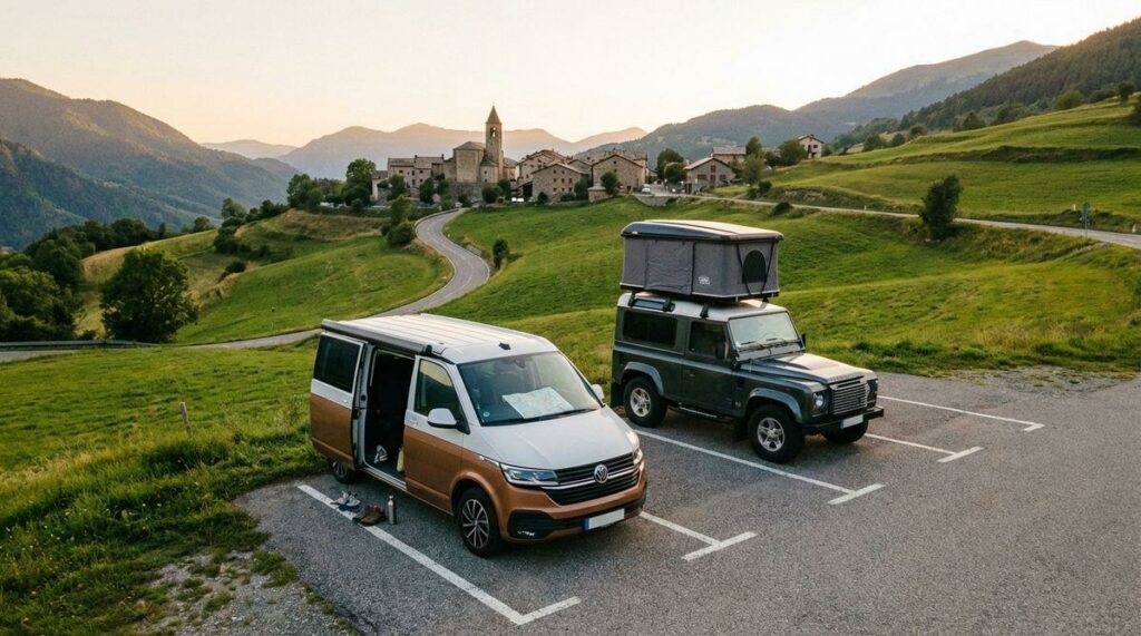 tente de toit et van